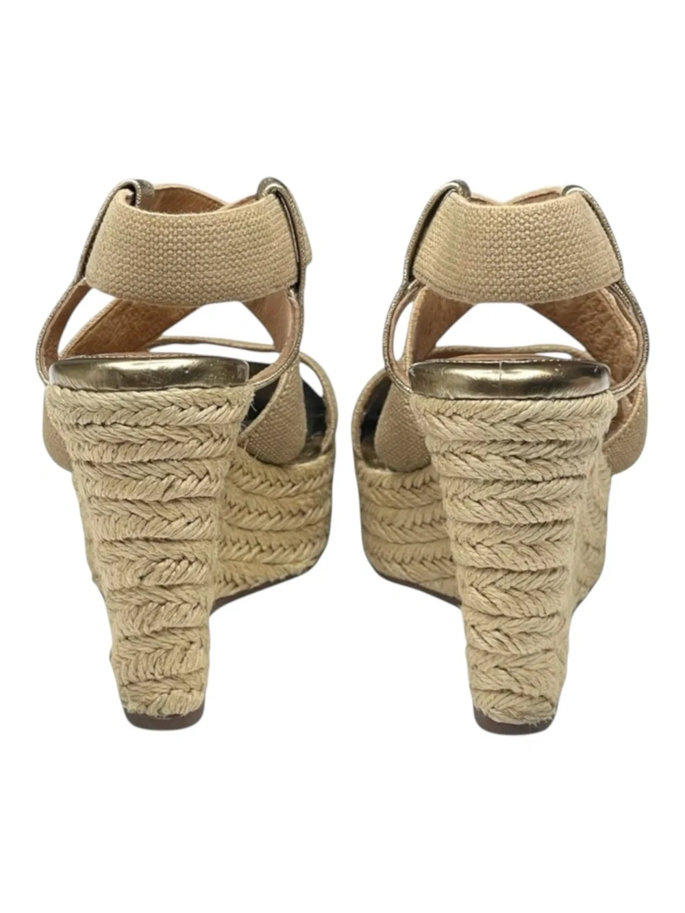 Sofft  Perla Wedge Slingbacks Espadrilles Sandals  Truffle Metallic Gold  6.5